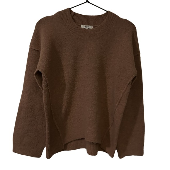 Madewell Connection Sweater Wool Acrylic Blend Brown Oversized XS - Picture 3 of 10